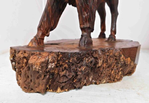 Desert Ironwood Carved Buffalo on Stand 12" x 12" x 8" 13 pounds